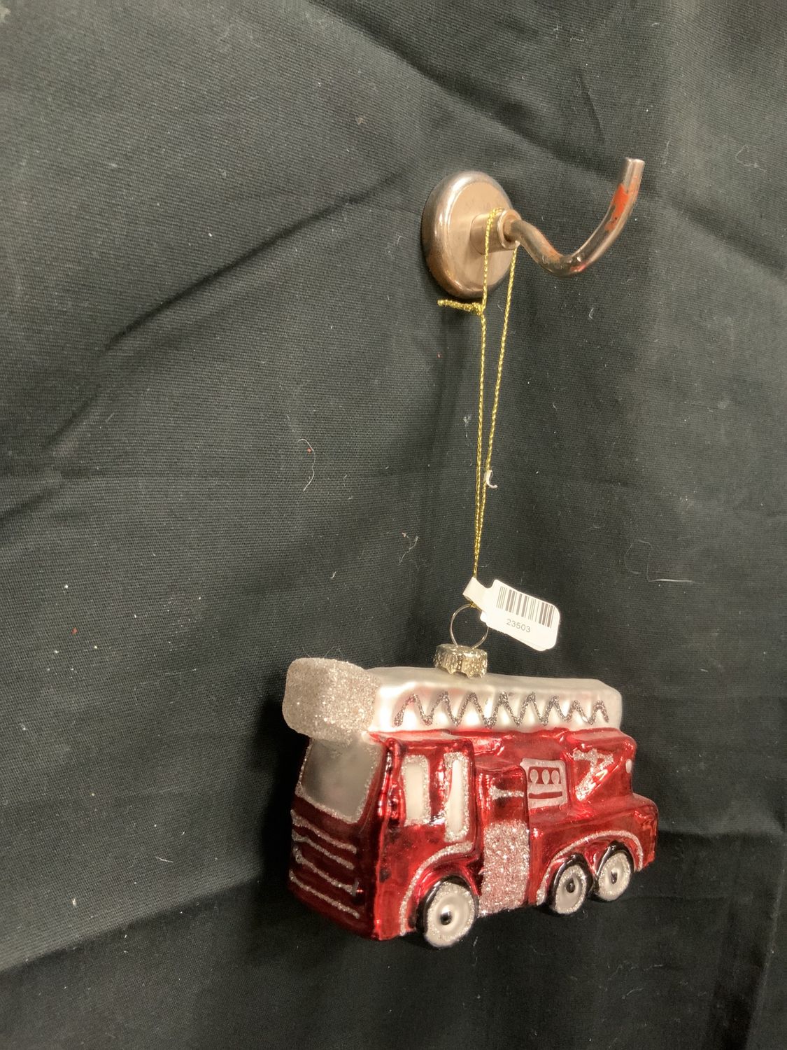 Ornament, Red Fire Truck Glass