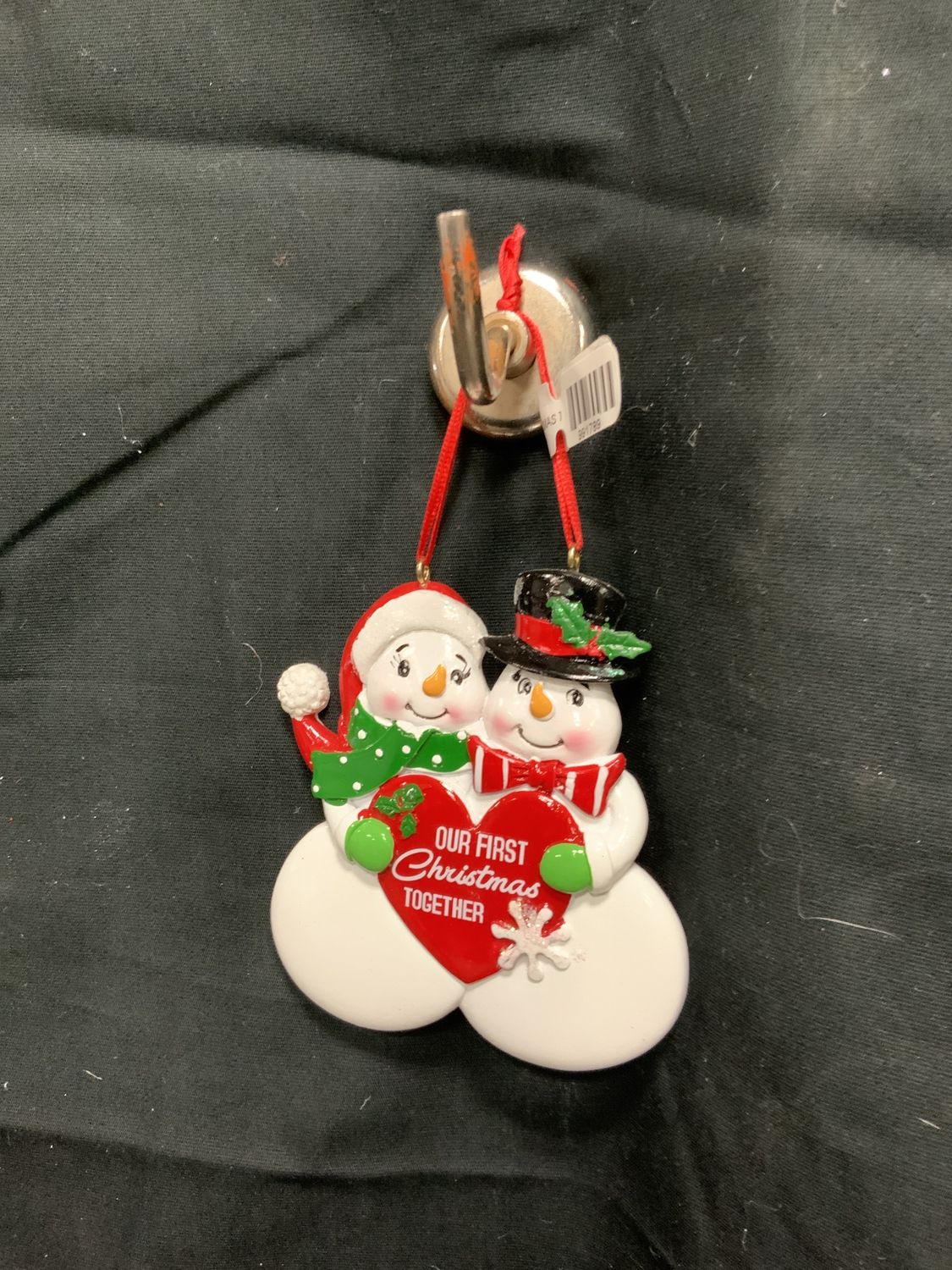 Ornament, OUR FIRST XMAS TOGETH 3.75",Red/Grn