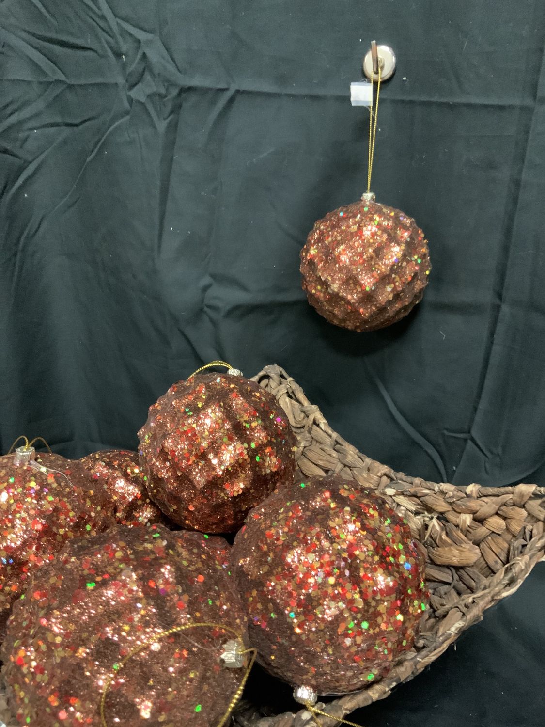 ornament, tiffany ball 5" chocolate