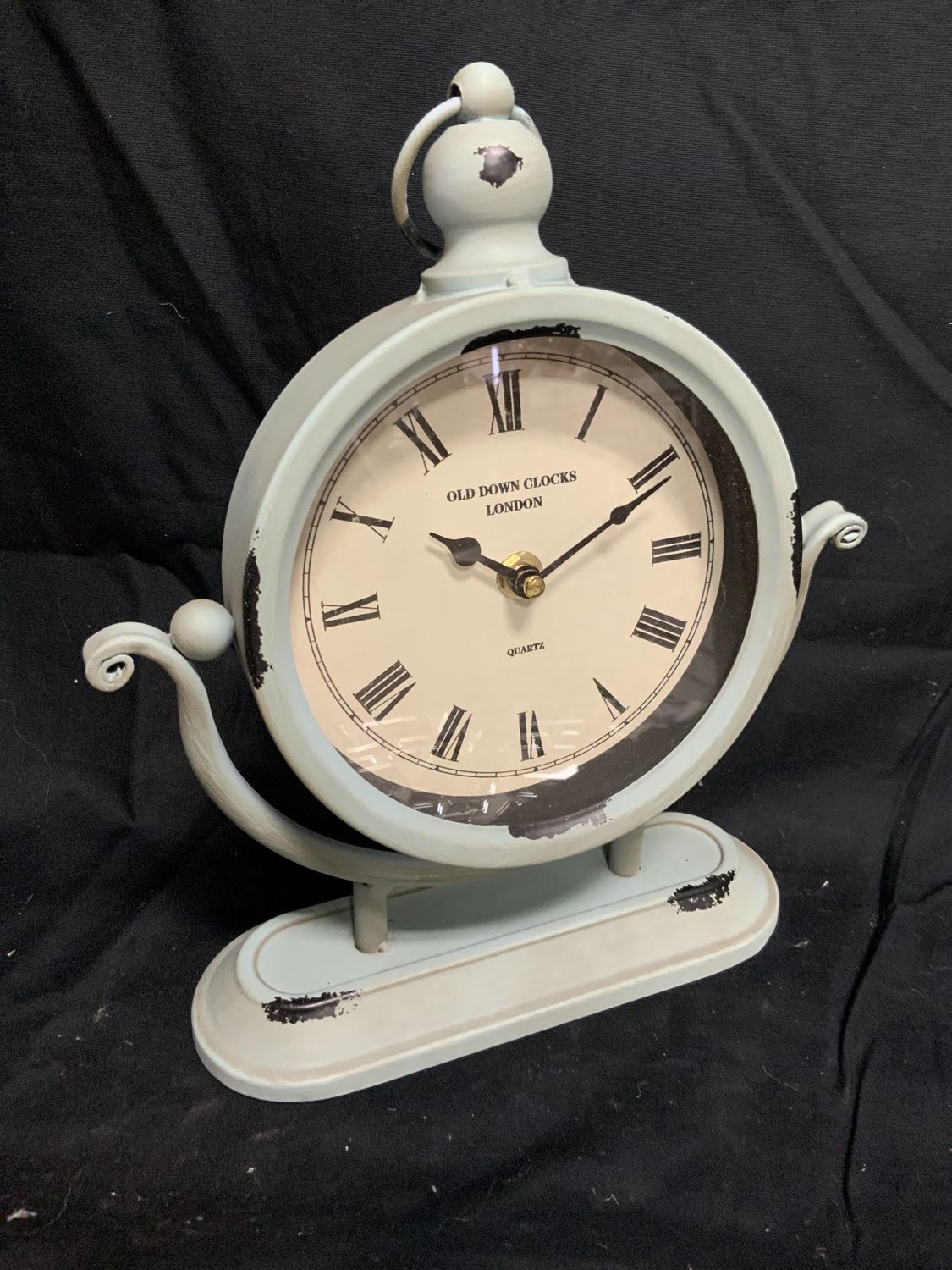 Clock, Aged Table sage green
