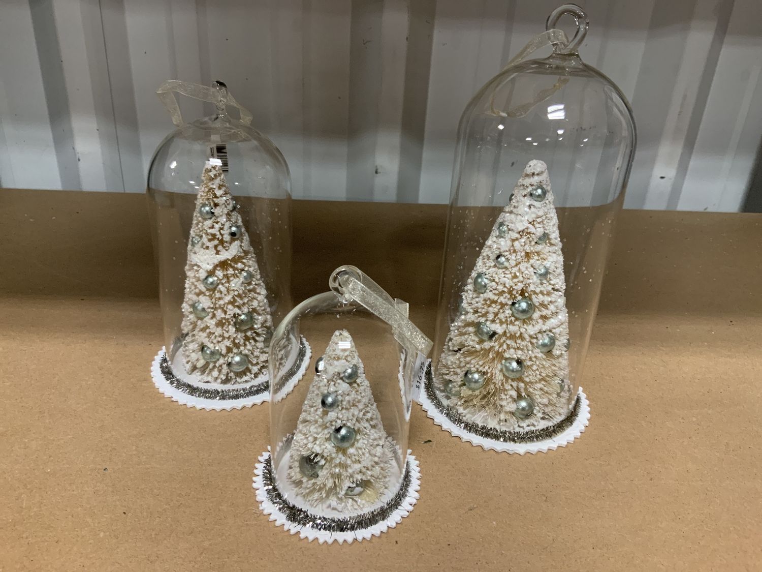 Ornament, Dome w/Bottle Brush 3sz beads/tr