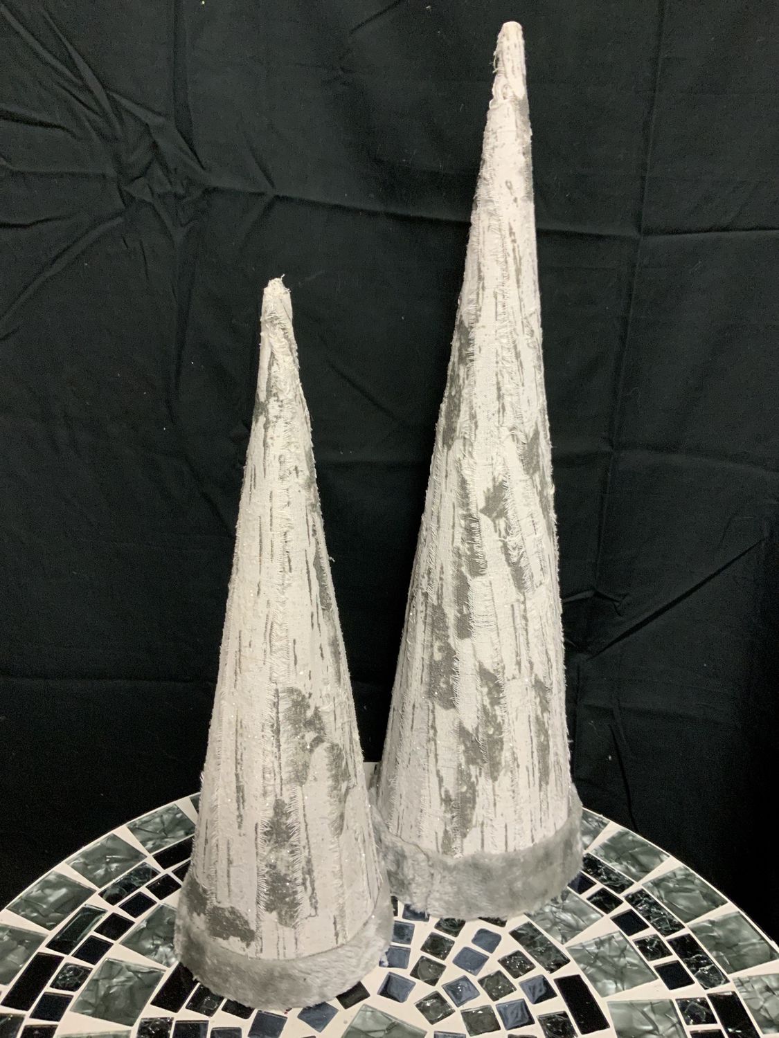Cone Tree, Faux Birch Set 2