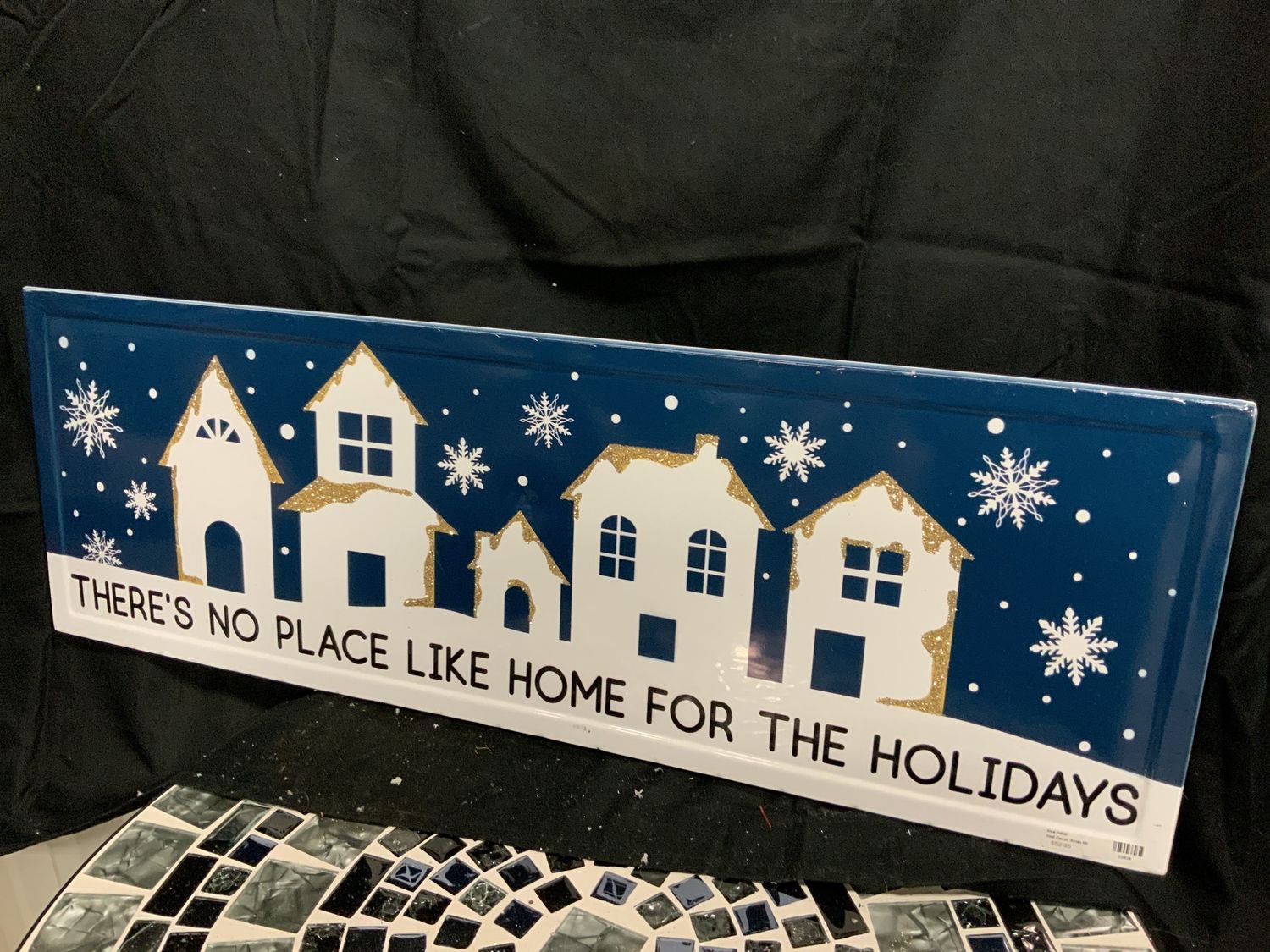 Wall Decor, Xmas Midnight blue metal