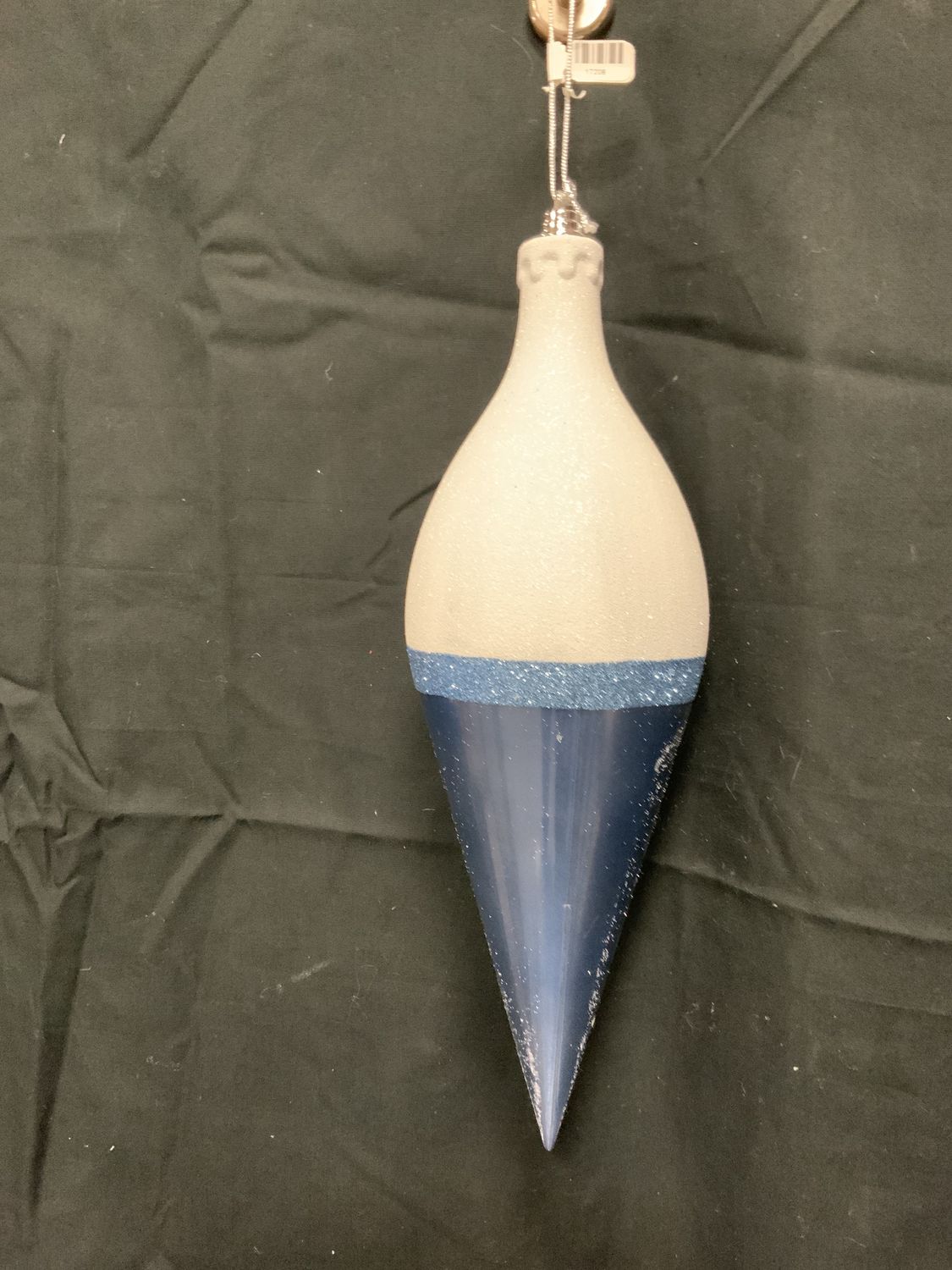 Finial, Drop Glitter perwnkl/wht
