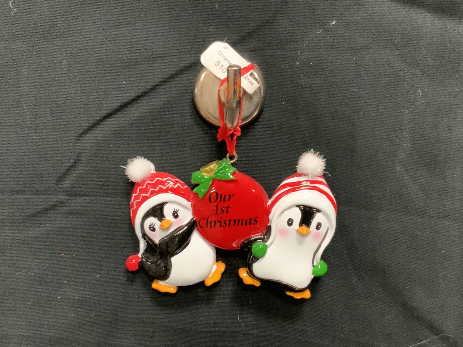 Ornament, "1st Xmas" Penguin 4"