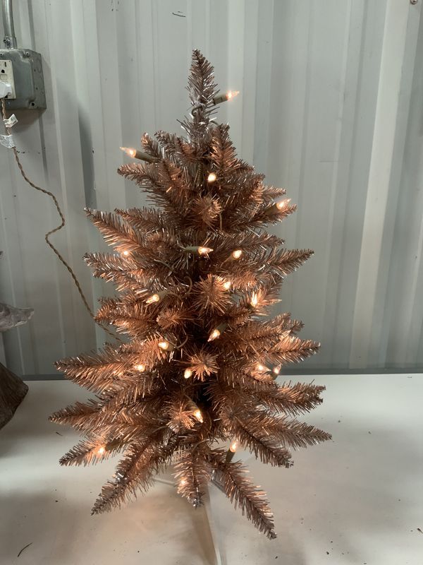 Mini Tree, Rose Gold 2&#39; tinsel