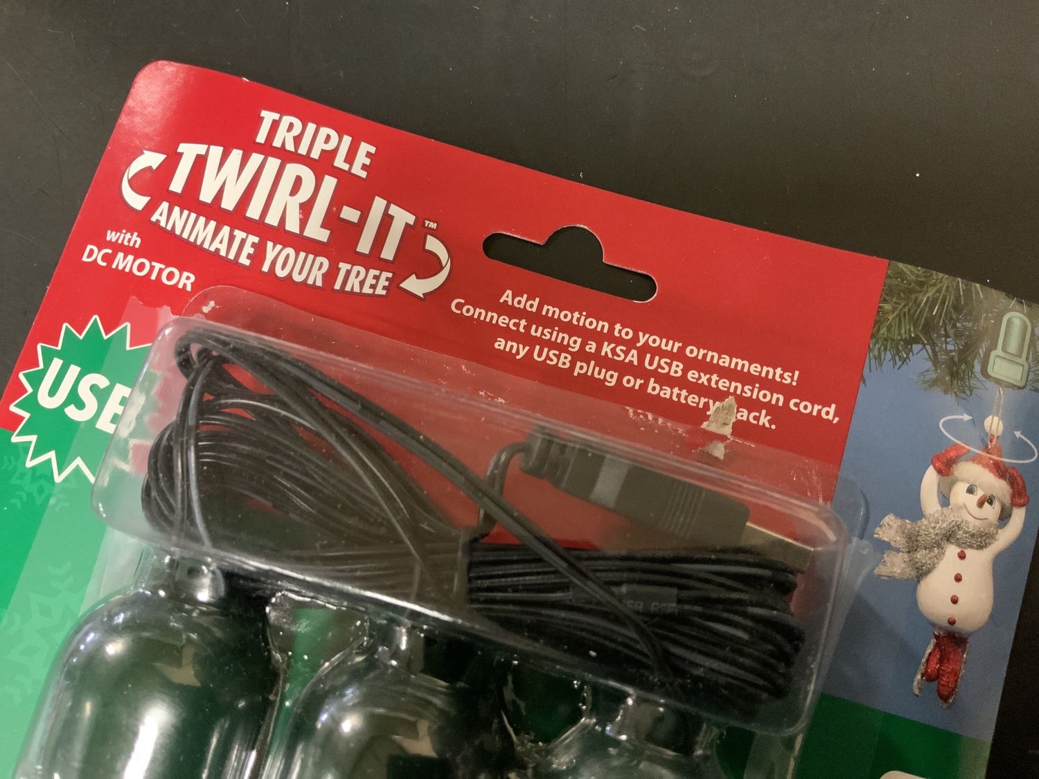 USB Triple Ornament Twirl w/dc motor