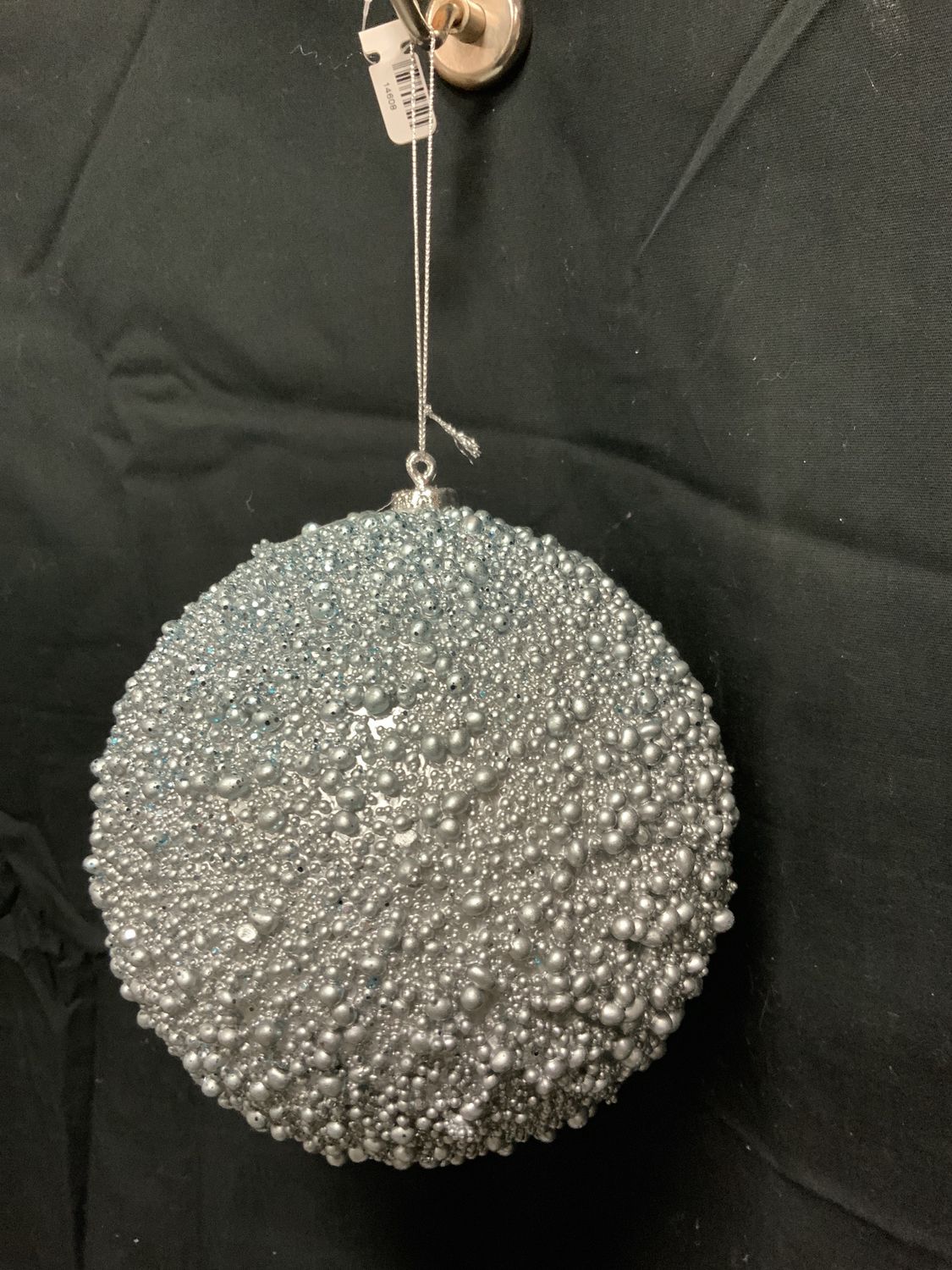 Ornament, 6" Bead Ball blue