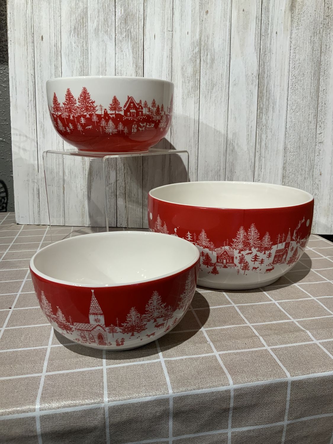 Bowl, Toile Red/White Set/3