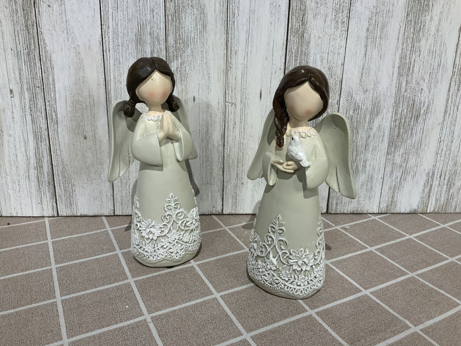 Angel, White Embossed 2 Asst 6.25"