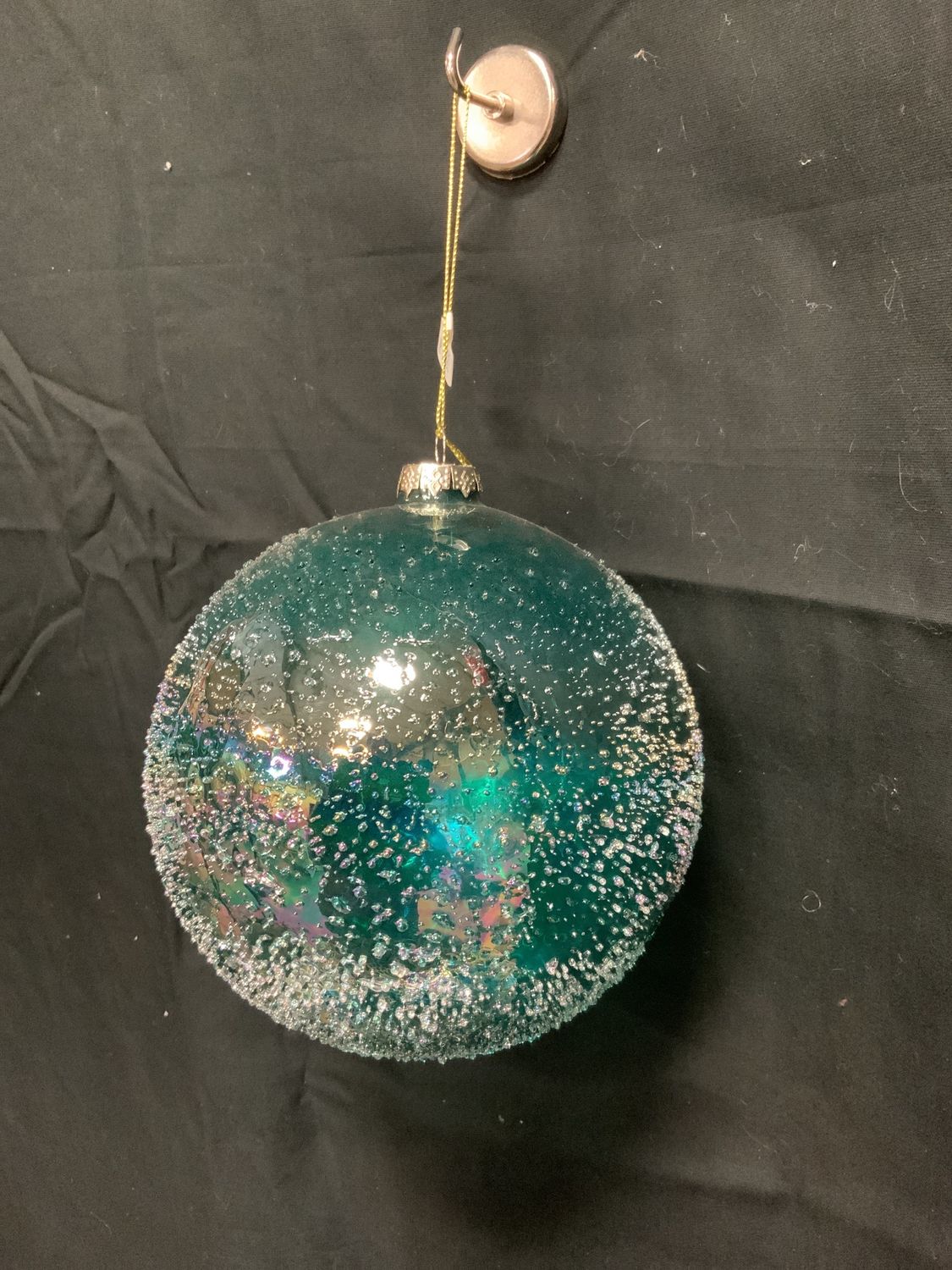 Ornament, Speckled Glass 6" Aqua