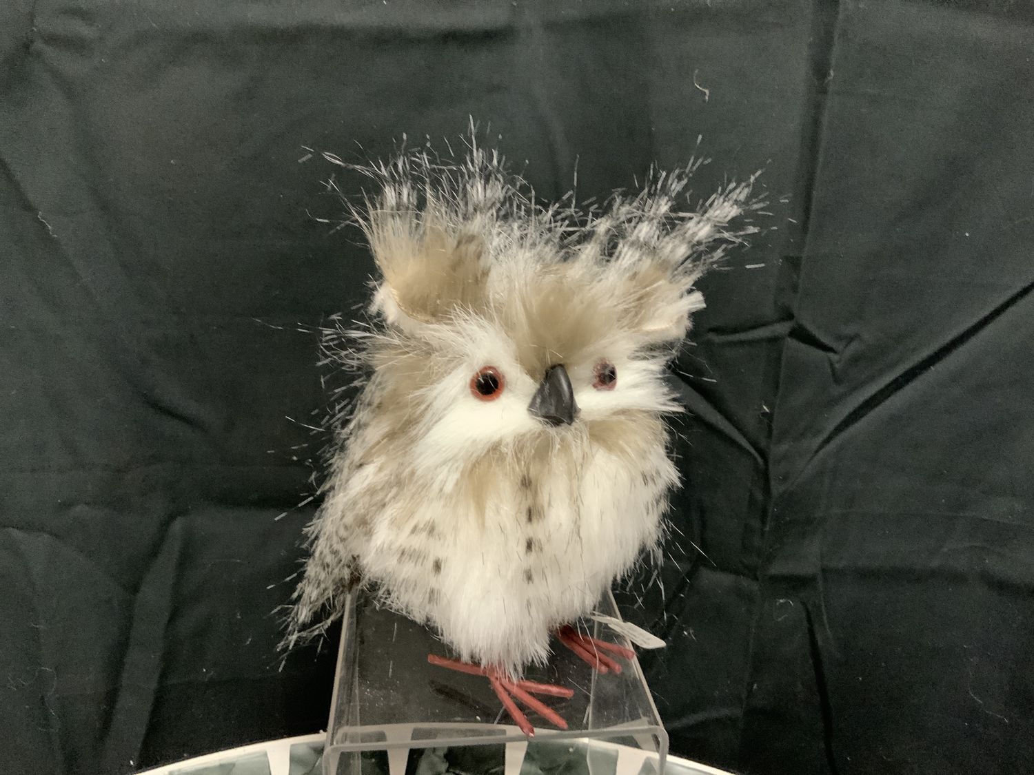Owl, Zebra Feather 6" standing