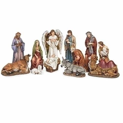 Nativity, 7&quot; 12pc Kings/Camel Gold Accents