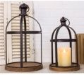 Lantern, Round Black Iron S/2