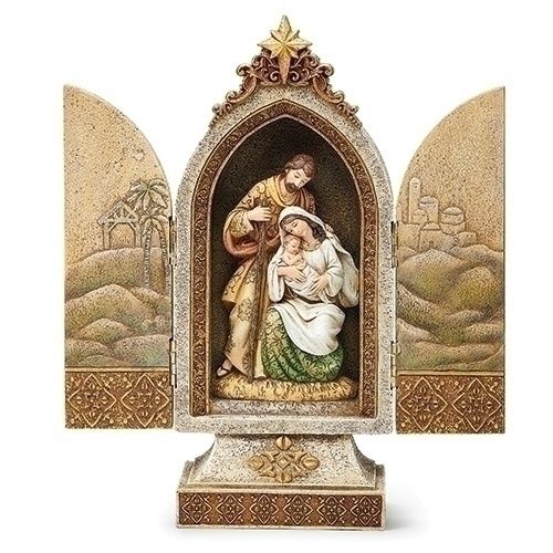 Holy Family, Triptych 12&quot; gold