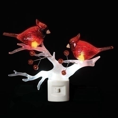 Night Light, Cardinal on Branch 5"