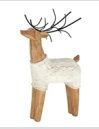 Deer, Resin White Sweater Standing 11"