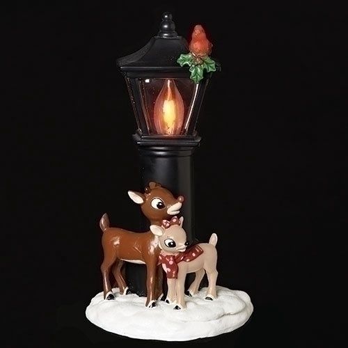 Night Light, Rudolph/Clarice Lamp Post 7"