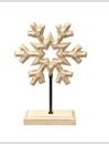 Figurine, Snowflake on Stand 10" White Wood