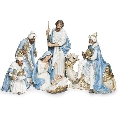 Nativity, Blue/Ivory King on Camel