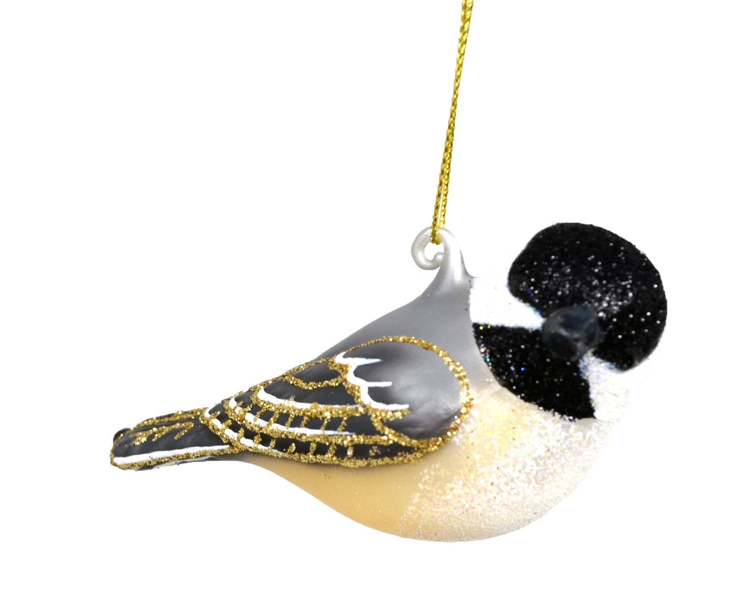Ornament, Glass Turned Head Chickadee