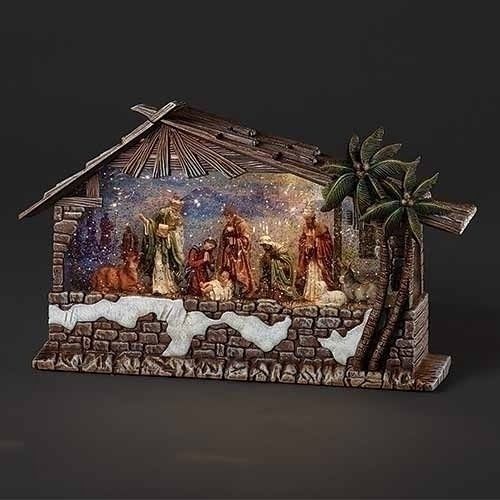 Snowglobe, Nativity Stable 8&quot;
