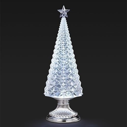 Snow Globe, 13.5" Lighted Swirl Tree w/Cord