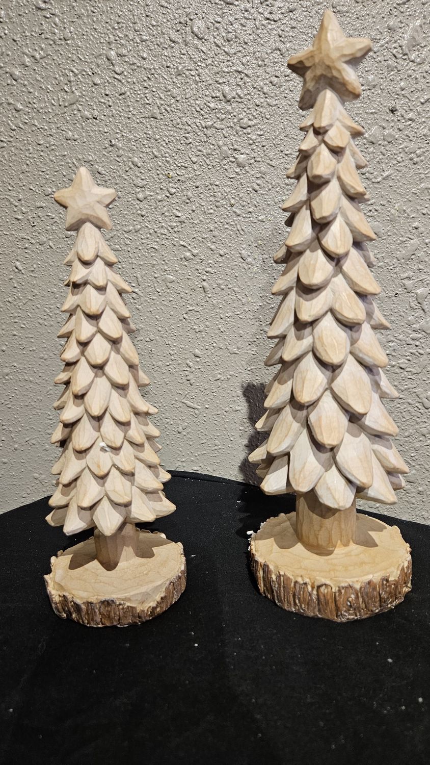 Tree, Rustic Wood Look S/2