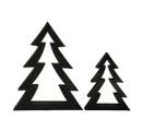Tree Cutouts, Black Wood Set/2
