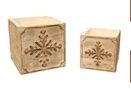 Boxes, Set/2 Snowflake 6", 8"