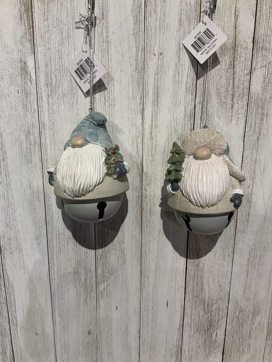 Ornament, Gnome Bell 4.25" 2 Asst