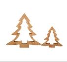 Cutout Trees, Natural Curved Edge Set/2 6"/10"