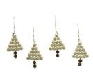 Ornaments, White Tree Bead Set/4
