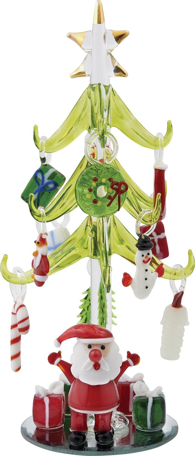 Tree, Santa Themed Ornament Glass