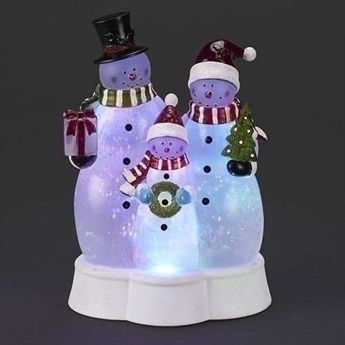 Snow Globe, 3 Snowman Family 9.75" w/Cord