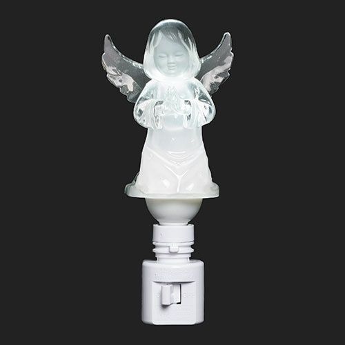 Night Light, Praying Angel 7.5" frosted
