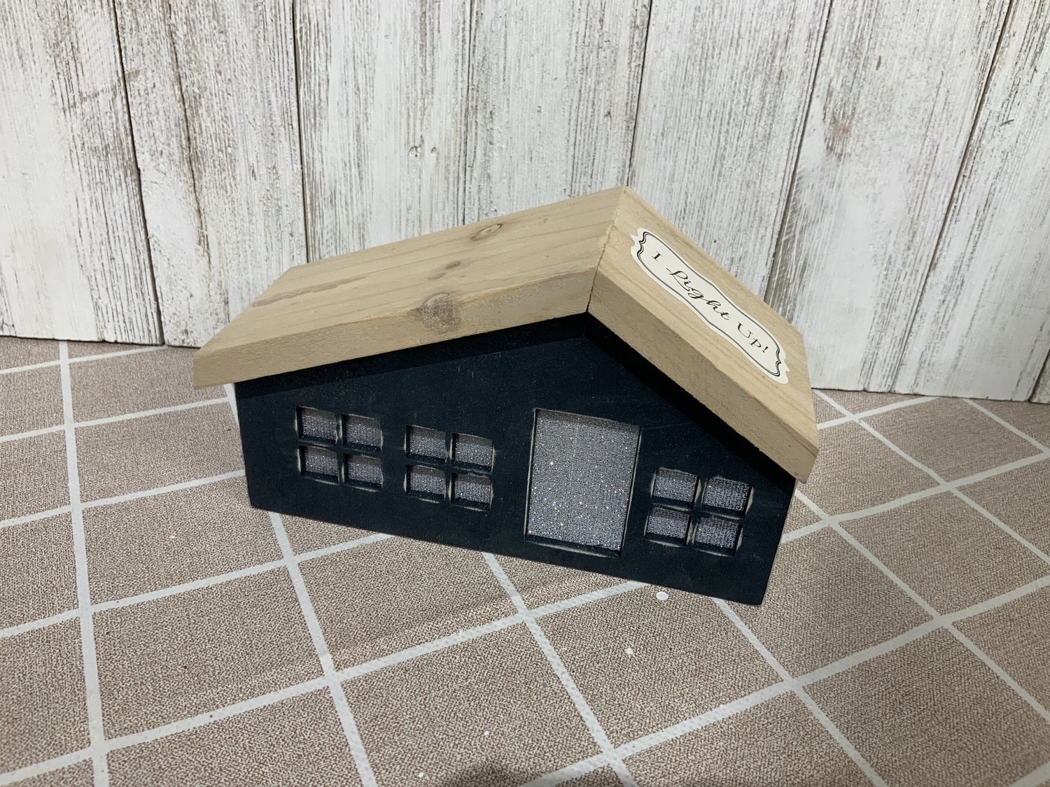 House, Wood Xmas LED Tabletop 2 ass't