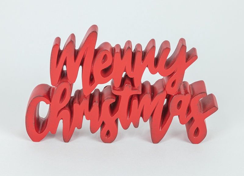 Sign, Red "Merry Xmas" TableTop