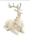 Reindeer, White Sitting 17"x14"