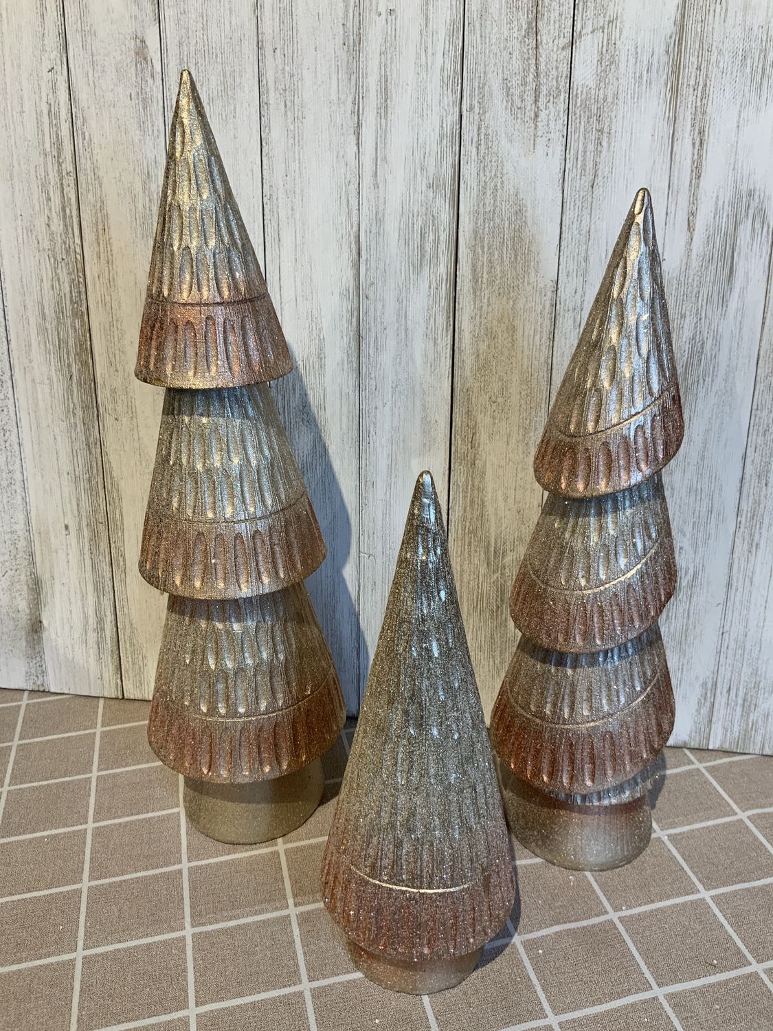 Tree, Champagne/Blush Set of 3 9" 12" 14"