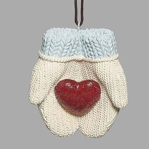 Ornament, Mittens W/Heart Boxed 3.5"