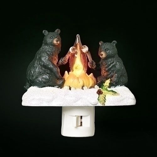 Night Light, Black Bear Campfire Xmas 4.2"
