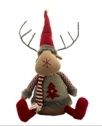 Reindeer, Sitting Gray/Red Tree Sweater