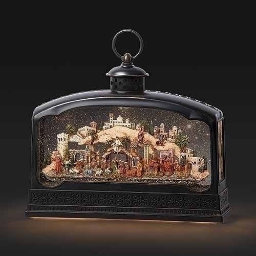 Snow Globe, Musical Swirl Nativity 9.5&quot; w/Cord