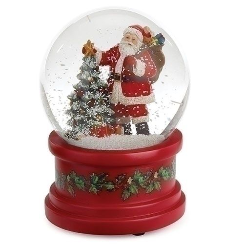 Snow Globe, Musical Santa Tree 5.75&quot;