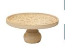 Tray, Carved White Washed 10" on Pedestal