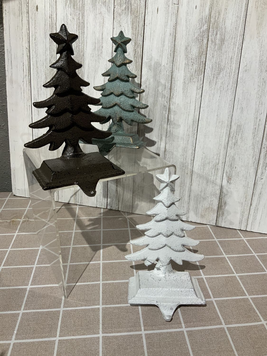 Stocking Holder, Iron Rustic Tree 3 Asst
