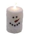 Candle, Snowman Pillar Med 3"