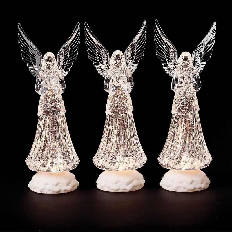 ANGELS, 12&quot;H LED SWIRL 3ASST 12&quot; LED
