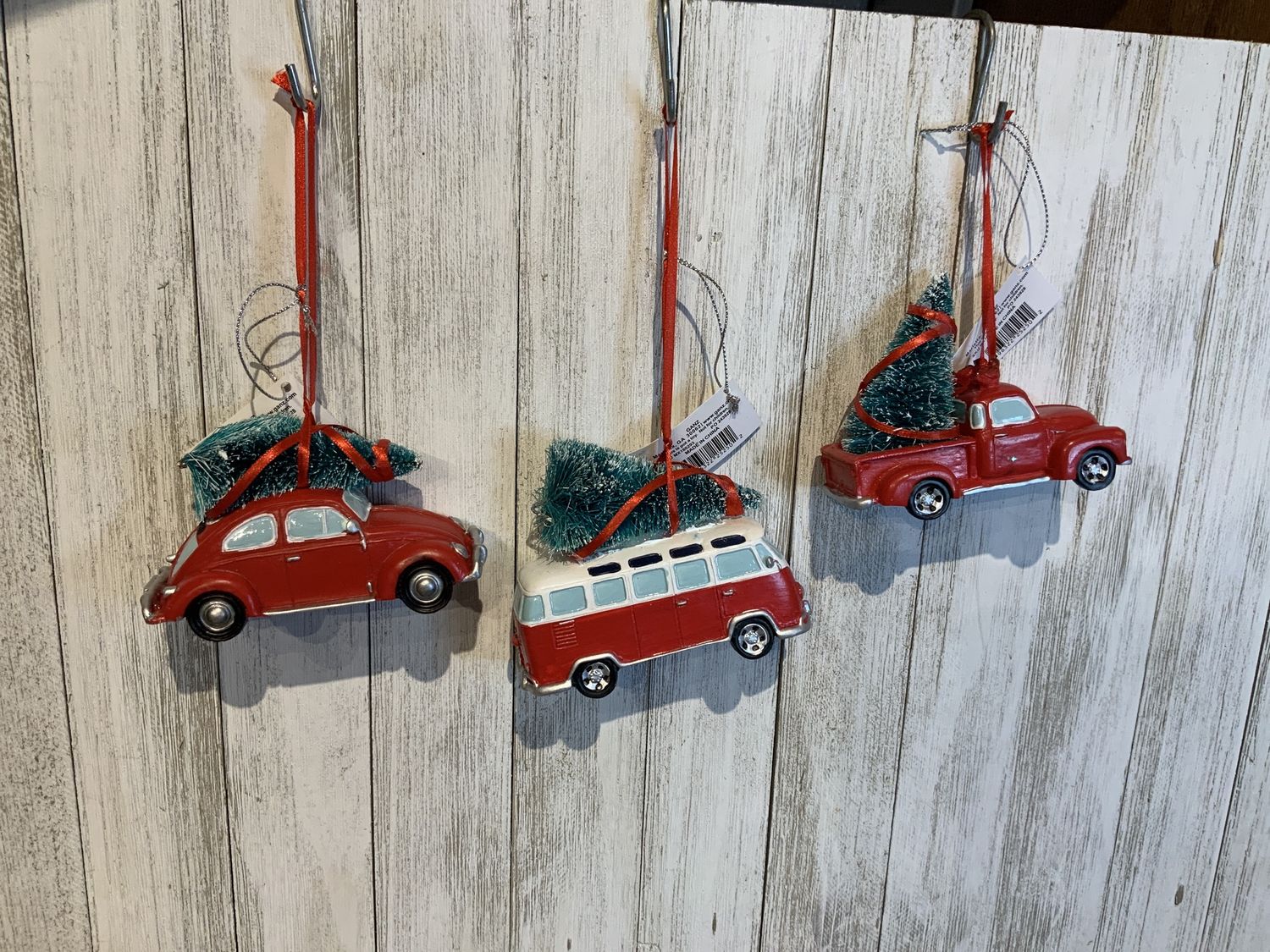 Ornament, Red Car/Truck/Van Tree on Top
